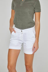 EMYL – Short coton stretch Coupe slim – Femme – Blanc